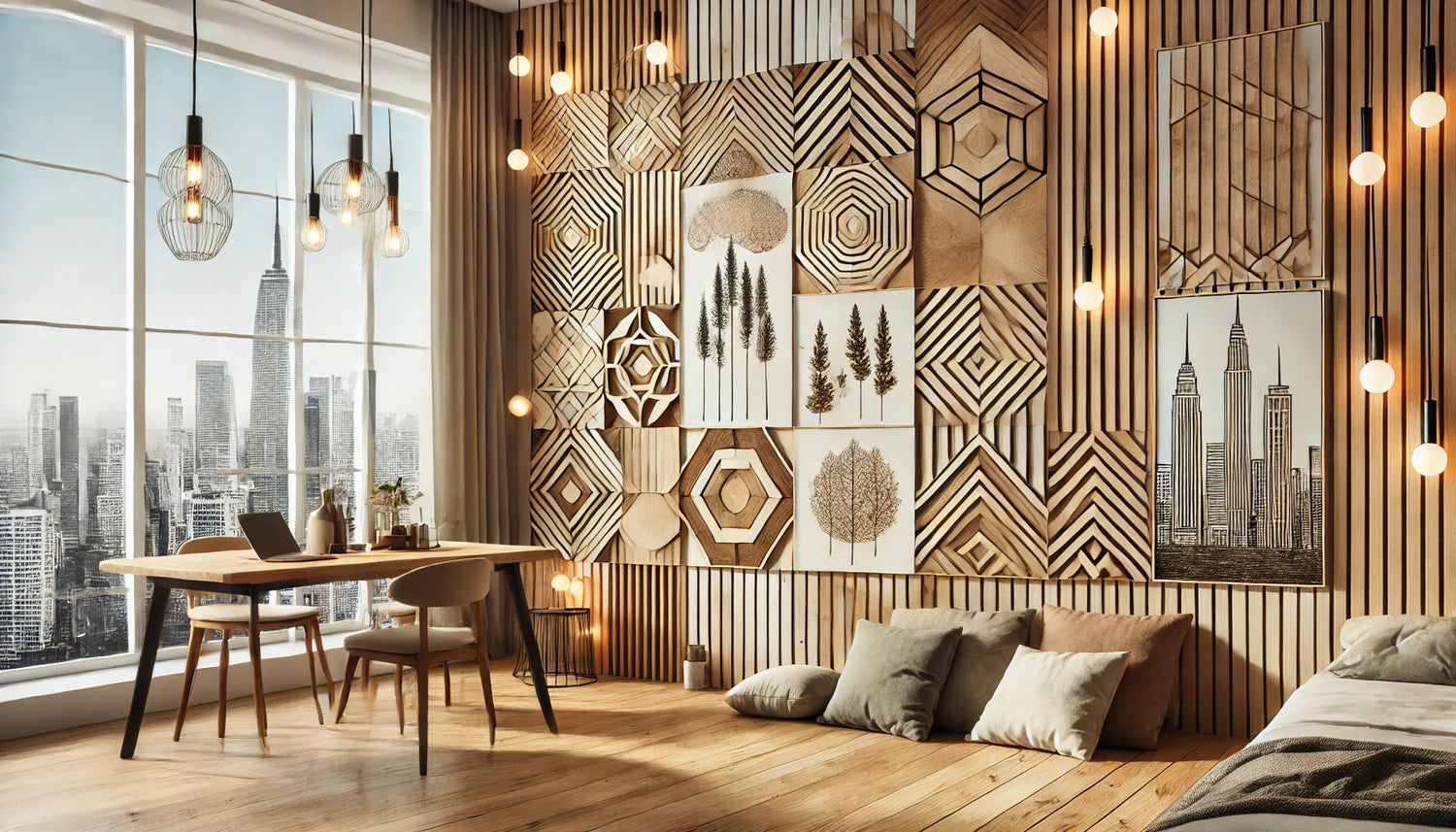 Nature in Lines: A Collection of Wooden Panels