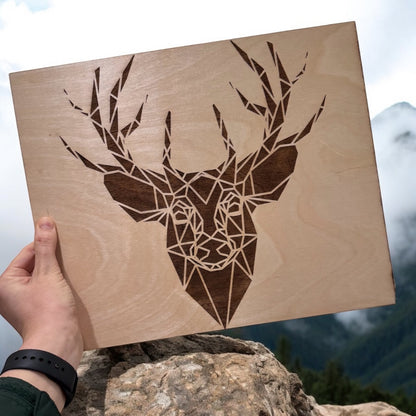 WOODEN PANEL WITH DEER