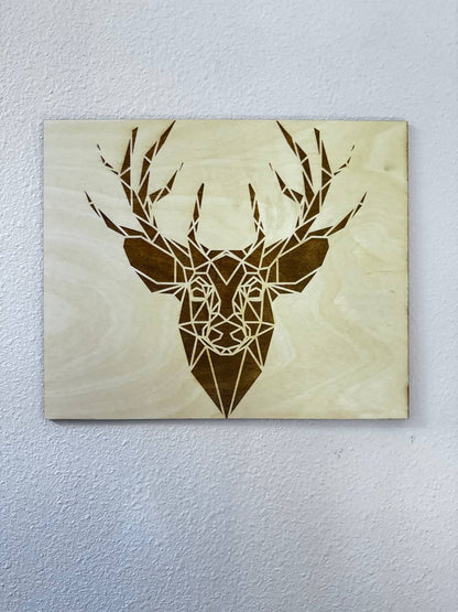 WOODEN PANEL WITH DEER