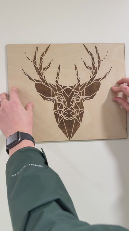 WOODEN PANEL WITH DEER